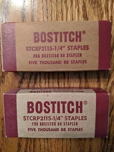  2 Boxes Vintage BOSTITCH B8 Staples Used Partially Full 1/4" STCRP2115 - Picture 1 of 10