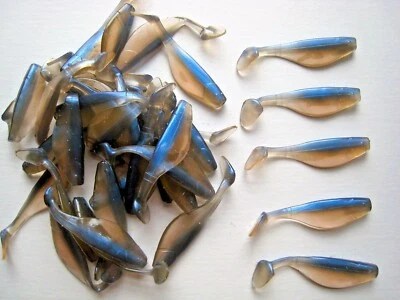 DOLITTLE & FISHMORE 50 pack - 3" Paddle Tail Shad - NATURAL PRO BLUE - Paddle Tail Swim Bait - USA