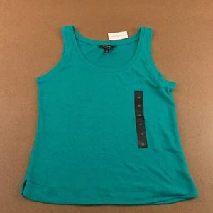 Banana Republic Womens Size XS Green Linen-Blend Scoop-Neck Tank Top NWT - Picture 1 of 8
