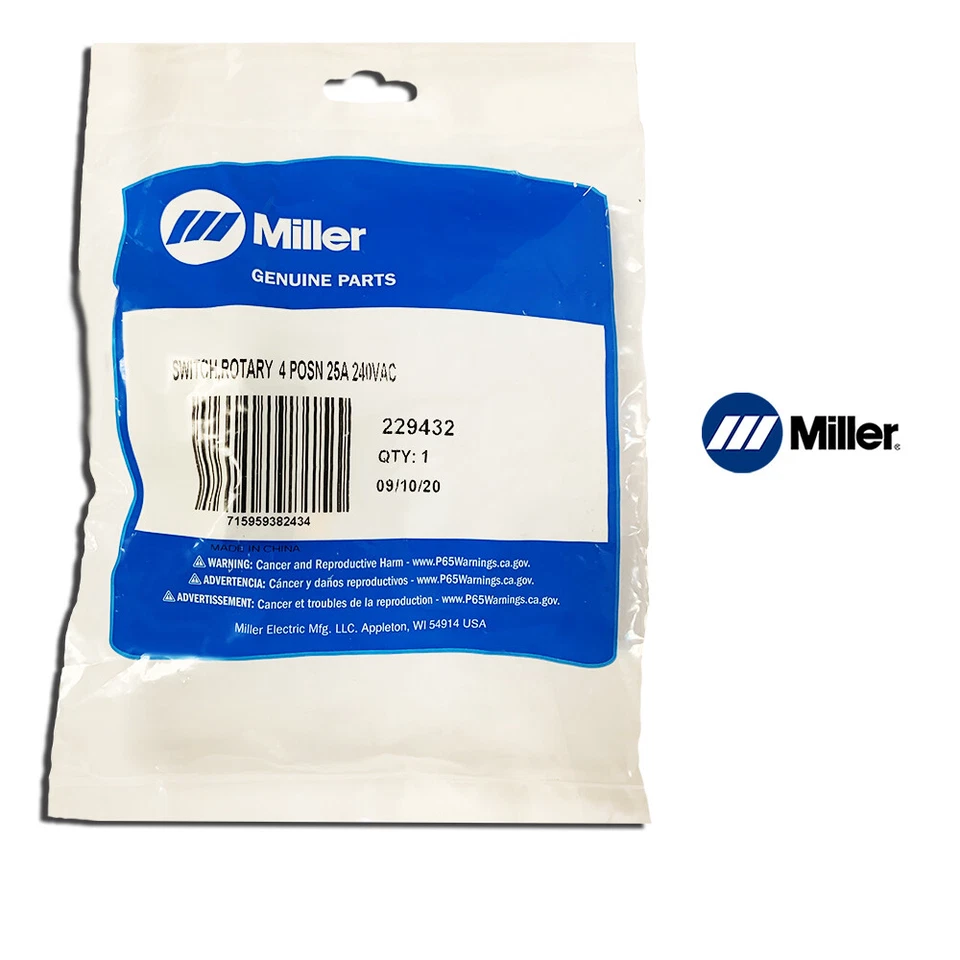 Interruptor Miller 229432, giratorio 4 posiciones 25A 240VAC Foto 1 de 1
