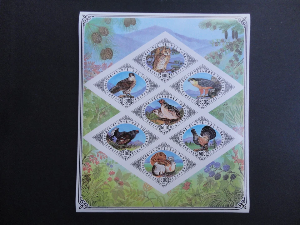Russia -Tuva 1995 Birds  imperf sheet  MNH RRR - Image 1 of 1