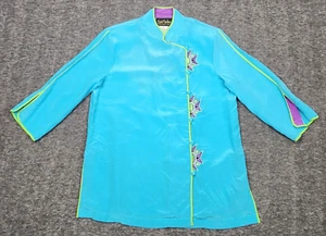Bob Mackie Blouse Womans Small Top Silk Wearable Art Chinese Asian Vintage - Picture 1 of 21