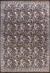 Wool/ Silk Vegetable Dye Versace Design Area Rug Handmade DARK BROWN Silver 8x10 - Picture 1 of 19
