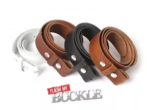 Mens Leather belts 100% genuine Leather - Quality Press Studs - 30''- 72'' waist - Picture 1 of 11