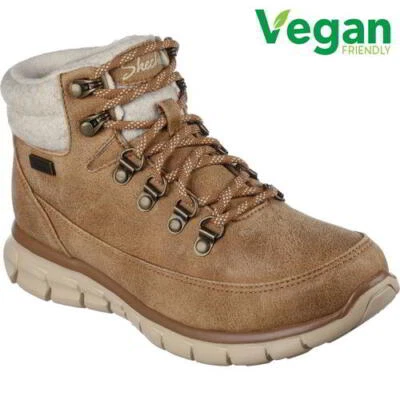Skechers Synergy Cool Seeker Ladies Womens Warm Vegan Friendly Ankle Boots Brown - Image 1 of 4