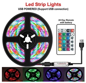 1 - 30M USB Led Strip Lights Self Adhesive RGB Colors Changing 24Keys Remote UK - Picture 1 of 20