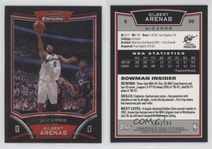 2008-09 Bowman Draft Picks & Stars Chrome X-Fractor /299 Gilbert Arenas #30