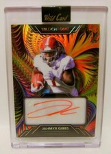 JAHMYR GIBBS TRUE 1/1 ONE OF ONE AUTO FOOTBALL WILD CARD WILDCHROME 2023