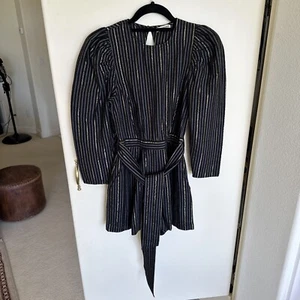 Ulla Johnson Women's Size 0 Black Utility Belted Backless Long Sleeve Romper - Picture 1 of 10