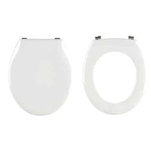 Sedile WC Bagno Bianco Forma Ovale Resistente Thermoset Dudley Francesca - Foto 1 di 24
