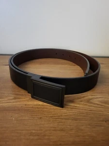 Reversible Dockers Dark Brown/Black Synthetic Leather Belt Buckle XL 42"-44"  - Picture 1 of 5