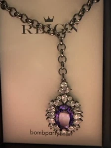 BP Reign Villains necklace RBP7654 Captivated Reign - dark violet CZ on hematite - Picture 1 of 2