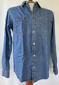 Vintage Levi Strauss Signature Shirt Denim Long Sleeve Button Size Small - Picture 1 of 6