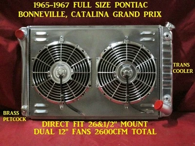 Bonneville Catalina GP Aluminum Radiator Pontiac 389/400/42/428 Automatic Foto 1 de 4