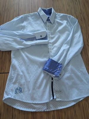 John Lennon Men’s XL Long Sleeve Button Down Dress Shirt, Missing Button - Image 1 of 4