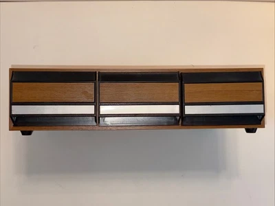 VTG Cassette Tape Storage Case 36 Capacity Faux Wood Finish 3 Drawer PREOWNED - Image 1 of 4