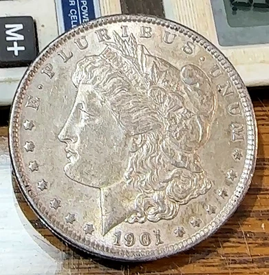 1901 Key Morgan Dollar Nice Original Choice AU+ Beauty CHN - Image 1 of 2