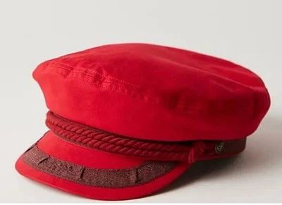 Free People красный Mossant яхт-клуб морской пехоты лейтенант шляпа новый без ЯРЛЫКОВ $48 - Изображение 1 из 4