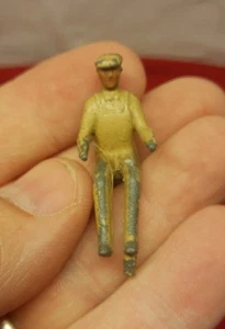 Vtg Cast Toy Metal Man Driver Conductor Farmer Replacement Sitting 1.5" Racing - Picture 1 of 7