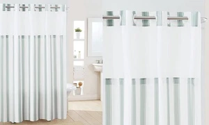 Hookless Stripes Shower Curtain - Grey - Picture 1 of 4