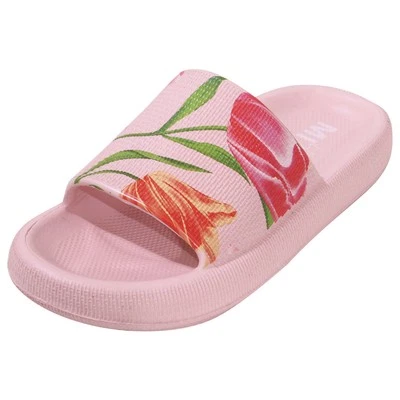 Mia Kids Little/Big Girl's Little-Lexa Slides Blush Floral Waterproof Sandals - Image 1 of 4