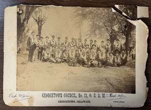 Georgetown Council No. 12 O.U.A.M. Cabinet Card ~ Georgetown, Delaware ~ Red Men - Picture 1 of 14