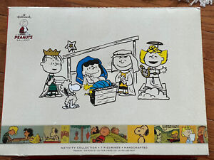 Hallmark 2014 Peanuts Charlie Brown Gallery Nativity Collection 7 Piece Set
