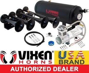 TRAIN HORN KIT FOR TRUCK/CAR/SEMI LOUD SYSTEM /1.5G AIR TANK /200PSI /4 TRUMPETS - Foto 1 di 11
