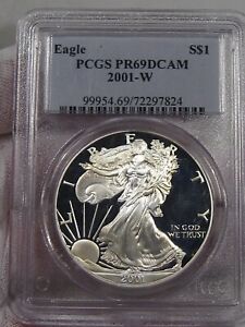 Deep Cameo Proof 2001-W SAE Silver American Eagle PCGS PR69 DCAM. #30