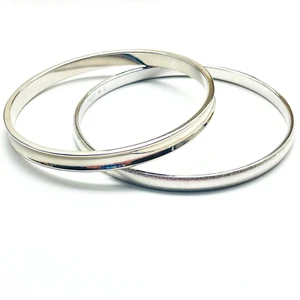MONET Bangle Bracelets Silver Tone Lot of 2 Concave Brushed Classic Career - Picture 1 of 14