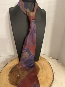 Structure Tie Floral and Geometric Pattern Men’s Silk Necktie Made in USA - Picture 1 of 8
