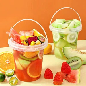 Food Grade Plastic Thicken Bucket Small Clip Stationery Storage Bucket Milk Tea - Picture 1 of 11