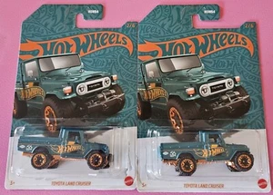 2 X 2025 HOT WHEELS Themed - Toyota Land Cruiser (#2 Green & Gold) E00 - Picture 1 of 9