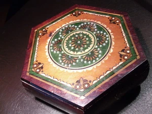Vintage Ukrainian Huzul wooden carved jewerly box  handmade  - Picture 1 of 5