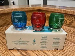 New Partylite Holiday Tealight Trio P7259 -Stars Christmas Tree & Snowman In Box - Picture 1 of 9