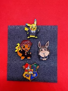 Pokemon Anime Enamel Pins Pikachu Charmander Eevee Hogwarts Harry Potter - Picture 1 of 5