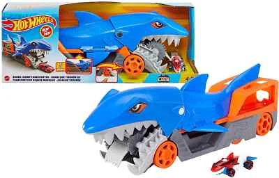 Hot Wheels Shark Chomp Transporter Play Set Car Bite Transport Vehicle Gift Toy - Image 1 of 4