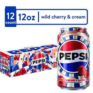 Pepsi Soda Wildkirsche und Sahne 12 fl oz, 12 Stück Dosen - Bild 1 von 1