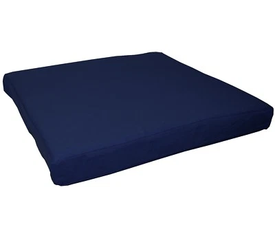aa147t Dark Blue Cotton Canvas 3D Box Sofa Seat Cushion Cover*Custom Size* - Image 1 of 4