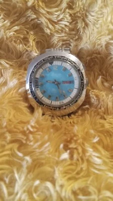 Lord Nelson World Time Day Date Blue Dial 40mm Vintage Wrist Watch Original  - Image 1 of 4