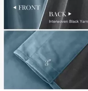 Thermal Insulated Velvet Window Curtains Rod Pocket Blackout Drapes 2 Panels - Picture 1 of 9