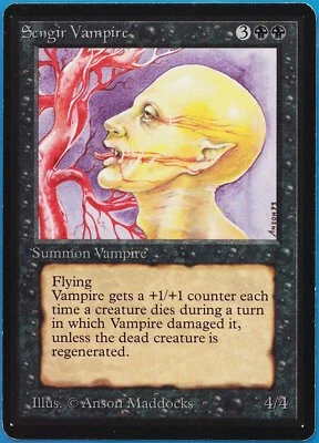 Sengir Vampire Beta NM Black Uncommon MAGIC GATHERING CARD (ID# 475114) ABUGames - Image 1 of 2