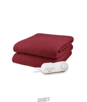 Biddeford Comfort Knit Fleece Electric Heated Warming Throw Blanket Brick Red - Image 1 of 2