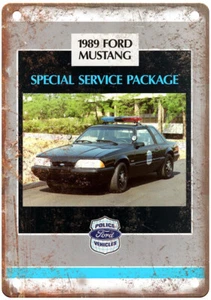Oldtimer 1989 Ford Mustang Polizeiautos Werbung Retro Look Blechschild A9209 - Bild 1 von 2