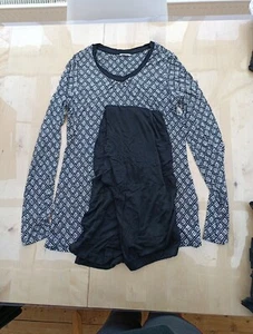 Esprit Schlafanzug 36 schwarz Muster Langarm Pyjama - Bild 1 von 8