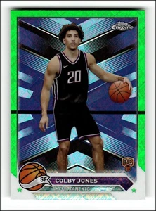 2023-24 Topps Chrome Green Topps rifrattori #91 Colby Jones RC Rookie Card - Foto 1 di 2