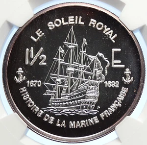 2004 FRANCE Guiana LE SOLEIL ROYAL Ship Proof Silver 1 1/2 Euro Coin NGC i106299 - Picture 1 of 5