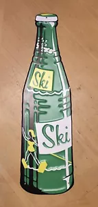 SKI SODA Cutout Bottle Large Embossed Metal Sign - 22" x 6" - See the photos - Picture 1 of 10