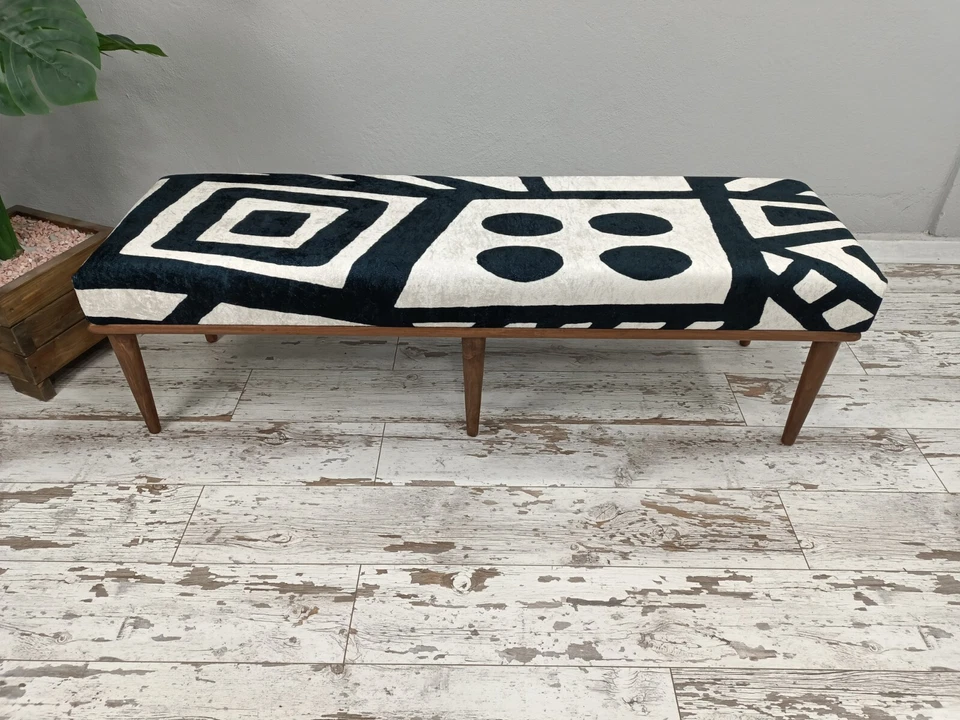 Upholstered ottoman bench, Dining bench, Bedroom Bench, Long bench, Porch bench - Image 1 of 4