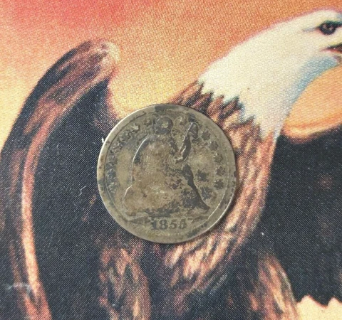 1855 P Seated Liberty Half Dime- Philadelphia, With Arrows, VG/Fine Details-zm Cover